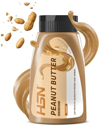 HSN Crema de Cacahuete Extra Cremosa - 180g | Textura Fluida Extra Cremosa con Dosificador. Sin Aceite de Palma, Sal ni Azúcares Añadidos. Vegano