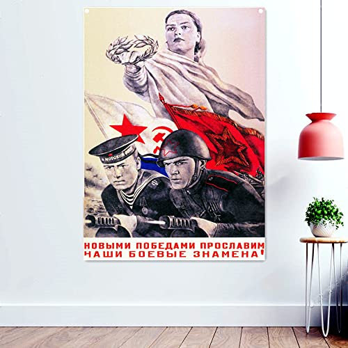 Poster Sowjetpatriotischer Krieg, Wandtafel, Flaggen, Great Sowjetunion, CCCP UdSSR WW II, patriotische Propaganda, 96 x 144 cm