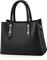 NICOLE & DORIS Henkeltasche Damen Umhängetasche Einfach Elegante Handtasche Stilvolle Schultertasche PU Leder Tote Bag Casual Frauen Tasche Top Griff Mittlere Schwarz