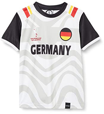 FIFA Official World Cup 2022 Classic Short Sleeve Tee, Youth, Germany, Age 12-13 White/Black