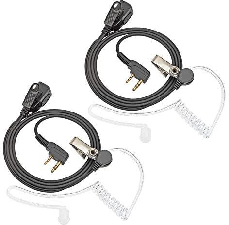 HYS Funkgerät Ohrhörer-Sicherheits-Headset Kompatibel mit Baofeng UV-5R BF-888S Quansheng UV-K5 UV-K5(8) Kenwood Walkie Talkie Sicherheits-Headset Kopfhörer (TB03K-2)