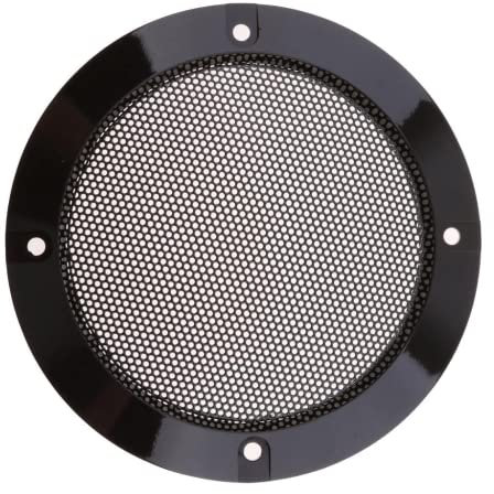 zalati Noir Haut-Parleur Métal Grille Décoratif Cercle Haut-Parleur Automobile Subwoofer Net Couverture pour Haut-Parleurs DIY et Voitures Haut-Parleurs - 4 Pouces