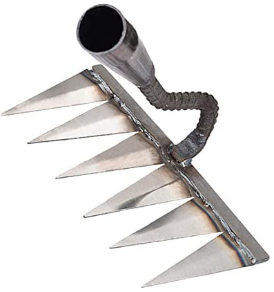 Linsition Râteau scarificateur | Râteau à Main en métal pour Le Jardinage, la Mauvaises Herbes – Râteau à Main en Acier au Carbone pour Scarifier, désherber, cultiver et raciner Robuste