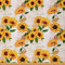 Loussiesd Sonnenblumen Polsterstoff für Stühle Jahrgang Stil Blütenblumen Outdoor Stoff Meterware Mädchen Retro Blumen Dekorationsstoff für Polsterung und Heimwerkerprojekte 184x150cm Orange Beige