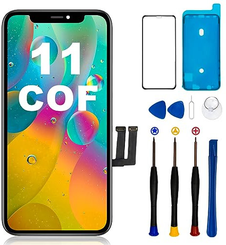 SIMDOG for iPhone 11 Screen Replacement 6.1”, 3D Touch Screen COF LCD Display Digitizer for A2111, A2223, A2221 with Repair Tools Kit + Waterproof Frame Adhesive Sticker