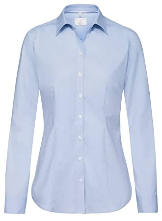 GREIFF Corporate Wear Premium Damen Bluse Regular Fit Langarm Hellblau Modell 6592 Größe 40
