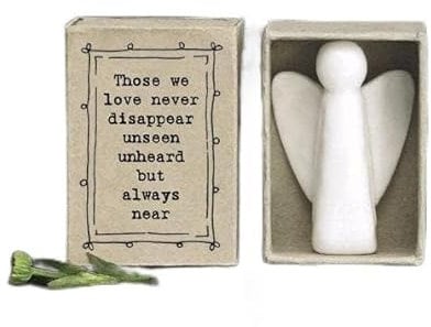 East of India Porcelain Matchbox Angel, Those We Love Don't Disappear Sentimental Words, Family Keepsake Gift, Porcelain Keepsake, Thinking of You Gift