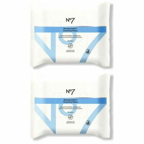 Boots No7 Cleansing Wipes 30s Biodegradeable x 2 Packs