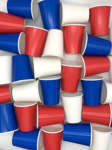 Beautiful Balloons Paper Party Cups x 35 Red White and Blue GB, UK, USA, France, Australia, Royal Theme.