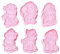 SULIUDAJI 6 Pcs Moldes Galletas Niños, Cortadores de Galletas, Cookie Cutter, Formas Galletas, Moldes Galletas Infantiles, Formas Galletas, para Decorar Galletas, Reposteria
