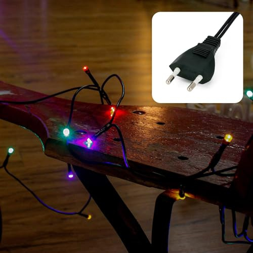 hellum Lichterkette 35 LED, 5,10m Länge, Lichterkette innen, klassisch warmweiß, <59lm, grün mit Stecker, für Weihnachtsbaum 151015
