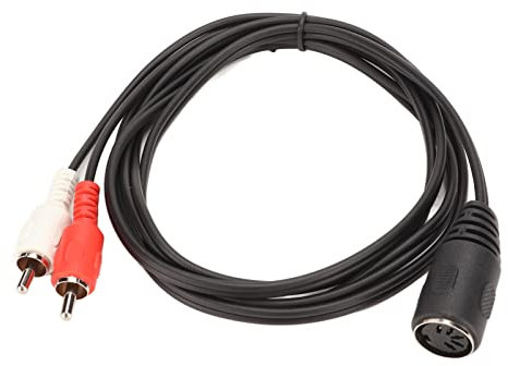 Câble DIN Femelle à 5 Broches vers 2 Mâle, clarté du Signal Améliorée, Câble Adaptateur de Son à Forte Adhérence, Facile à Utiliser pour Lecteur CD, Magnétoscope, DVD, Phono,