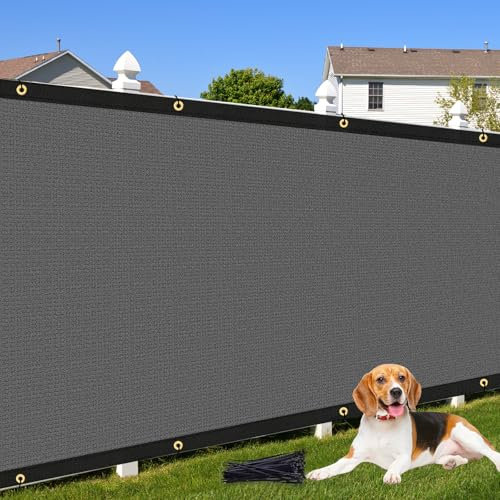 Cisvio Sichtschutzzaun, 1,2 x 15,2 m, 90 % Blockierung, robuste Schutzabdeckung, Netz-Zaun für Außenbereich, Terrasse, Rasen, Garten, Balkon, Dunkelgrau