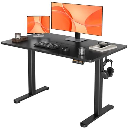 Morsut Höhenverstellbarer Schreibtisch Höhenverstellbar Elektrisch 120x60 cm, Ergonomischer Steh-Sitz Tisch Computertisch Stehschreibtisch Bürotisch Standing Height Adjustable Desk, Schwarz