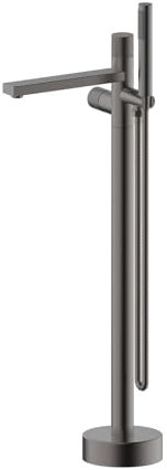 Standarmatur Badewanne Freistehend mit Handbrause 360° Drehung 2 Modi Duscharmatur für Bad,grau