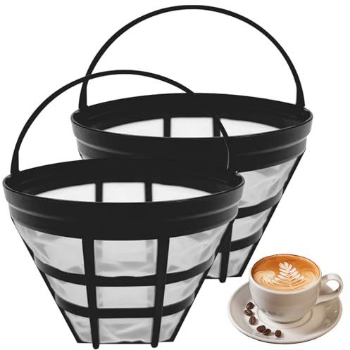 Jeorywoet Wiederverwendbare Kaffeefilter 2PCS-Korbkaffeefilter mit feinem Nylon-Mesh-Kaffeefilter 8-12 Tasse Safe & BPA kostenlose Kaffeefilter für Kaffeemaschine, Kaffeefilter für Brötchen