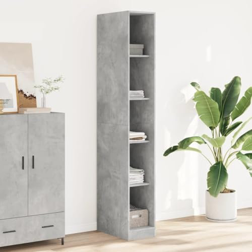 Homgoday Sideboard, Küchenschrank, Aufbewahrungsschrank, Ablagen, platzsparend, Aufbewahrungsschrank für Wohnzimmer, Schlafzimmer, Büro, Schrank grau, Beton, 30 x 50 x 200 cm, aus mehrschichtigem Holz