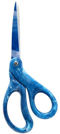 LIVINGO Forbici per bricolage – Lame in acciaio inox ultra affilate per tessuto, carta, ideali per sartoria, artigianato, ufficio, scuola, uso domestico, elegante manico blu scuro sfumato