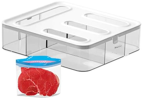 Lyricalist Organizador de Bolsas de Almacenamiento, Transparente, Cajón de Cocina, Galón, Cuarto de Galón, Congelador, Sándwich, Aperitivos, Blanco