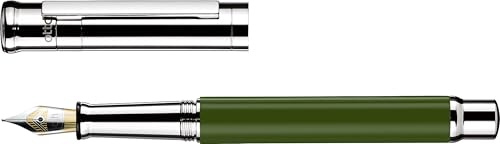 Otto Hutt design04 Füllfederhalter mit glänzendem Oliveschaft und Platinelementen, Federstärke: Breit aus Stahl, Länge: 13,2 cm und einem Gewicht von 38,7 Gramm, 954243