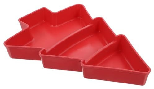 SOLUSTRE Vassoio Da Portata A Forma Di Albero Di Natale Festivo Scomparti Rossi Piatto Per Snack Contenitore Per Caramelle Decorazioni Per Le Feste