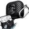 Ysnzaq Cover Compatibile con AirPods 4 2024 Custodia, Lucchetto Teschio Girevole in Metallo 3D Design Visibile a LED Frontale con Moschettone Case per Airpods 4 Generazione 2024.Black Skull