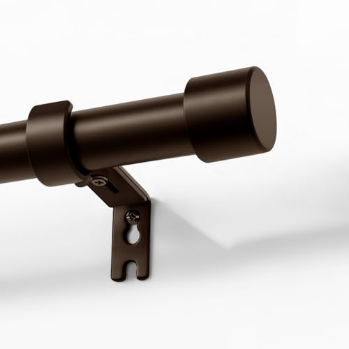 Joydeco Einstellbare Bronzefarben Gardinenstange Set 76cm-114cm Dekorative Vorhangstange mit Aluminium Endkappe für Duschraum Schlafzimmer Wohnzimmer DEY2A