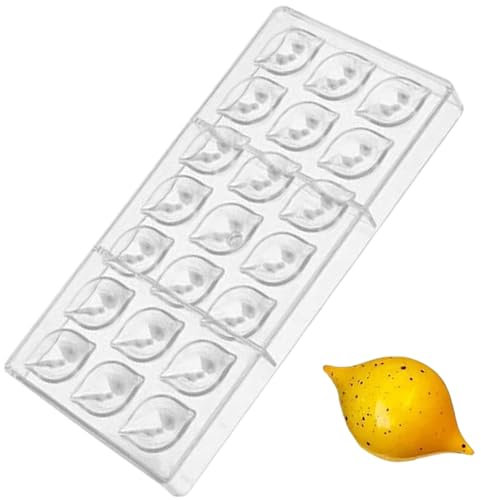 Schokoladenformen, 21 Hohlraum -Zitronenform -Schokoladenformplastik, Plastikschokoladenform nicht stäbchen, einfache saubere wiederverwendbare Süßwarenformen für die Küche