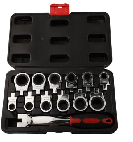 WIIYENA Mehrzweck-Ratschenschlüssel-Set mit ergonomischem Design und Schnellverstellung, 13-teilig