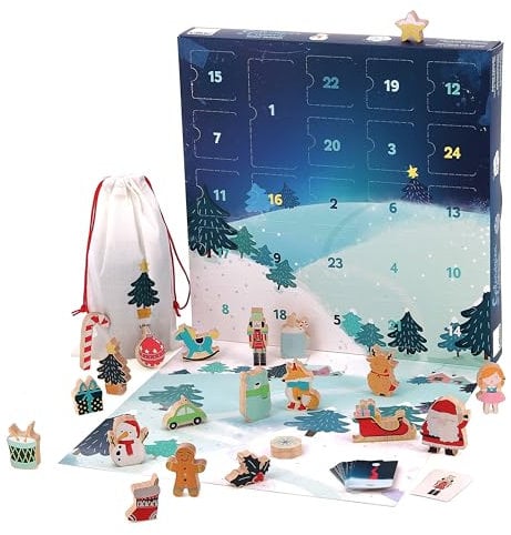 VILAC - Adventskalender Touch et Finde – Spielzeug für Kleinkinder – 1 Adventskalender aus Holz und Karton – Lernspiele für Kinder aus Holz – Spielzeug für Kinder ab 2 Jahren – 1223