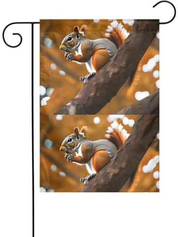 BROLEO Eichhörnchen im Baum Druck Garten Fahnenmast Outdoor Hofdekoration Mode 30,5 x 45,7 cm