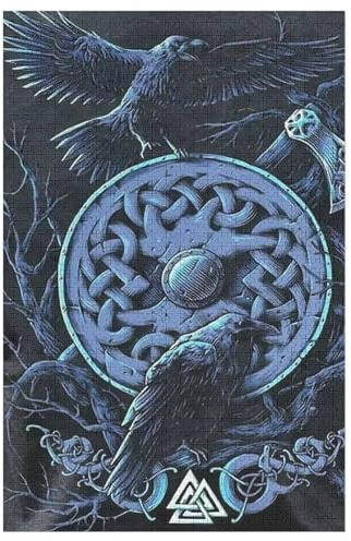 Wikinger Myth Puzzle 1000 Teile, Holzpuzzle Herausforderndes Geschicklichkeitsspiel Für Die Ganze Familie, Kinder Erwachsenenpuzzle Ab 12 Jahren （78×53cm）
