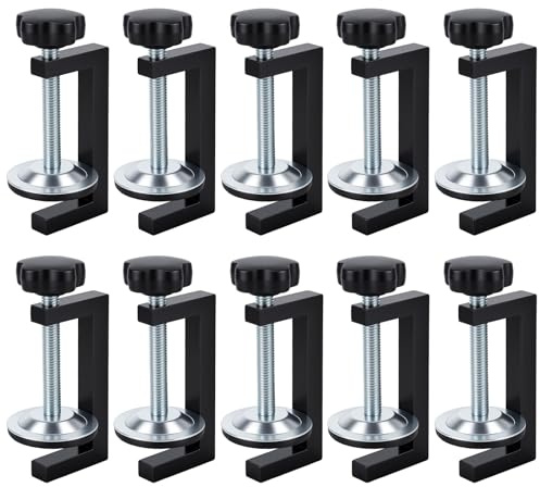 FUNSUEI Juego de 10 Abrazaderas G Ajustables de 10-57 mm – Abrazaderas de Metal (Aluminio y Acero al Carbono) para Carpintería, Banco de Trabajo y Bricolaje