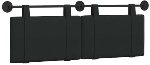 vidaXL Hängendes Kopfteil Schwarz Stoff, Schlafzimmer Deko, moderner rechteckiger Wand-Headboard, kompakt, stilvolle Bettwäsche für Luxus-Schlafbereich