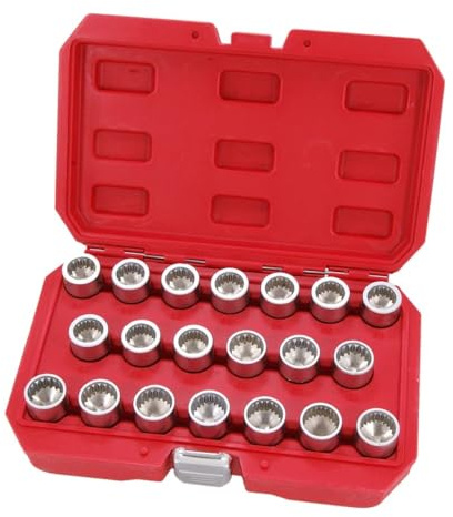 Neilsen CT4151 20pc Locking Wheel Nut Key Set Multi Spline Sockets 19mm Alloy Wheel Nut Socket OEM T10190 compatible with Porsche compatible with VW Touareg