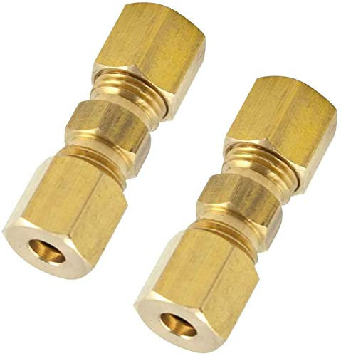 Legines Raccord de tube de compression en laiton, union, diamètre extérieur 9,5 mm x diamètre extérieur 9,5 mm, lot de 2