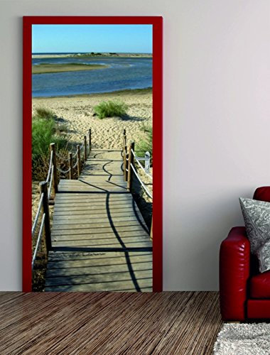Türposter Strandweg 100x200cm Türfolie Türtapete MEER URLAUB Nr. 38