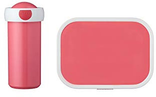 Mepal - Lunch-Set Campus - Lunch-Set für Kinder mit Verschlussbecher & Lunch Box - Lunch-Set für die Schule oder Unterwegs - Spülmaschinenfest & BPA-frei - 300 ml + 750 ml - Pink
