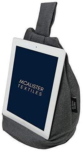 McAlister Textiles Savannah | Mini Bean Bag | praktisches Bücherkissen in Anthrazit Grau | Ständer für Buch, Tablet, Handy, eBook Reader