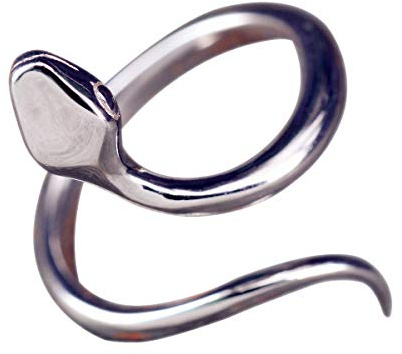 NicoWerk Damen Silberring Schlange aus 925 Sterling Silber Tier Glatt Verstellbar Offen SRI309