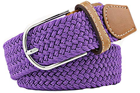 Rojeam Unisex Élastique Tissé Ceinture Hommes Ceinture Étirable Femmes Ceinture Tressée Longueur 107cm, Violet