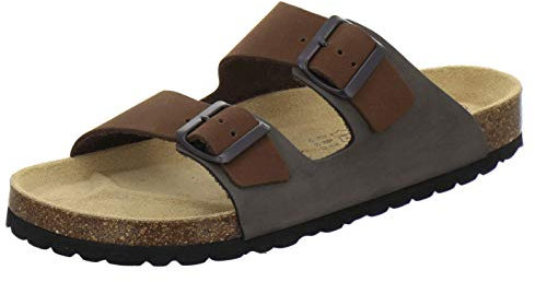 AFS-Schuhe - Comode ciabatte da uomo, 3100, in pelle, da casa e da lavoro, prodotte in Germania, Marrone (moka), 44 EU