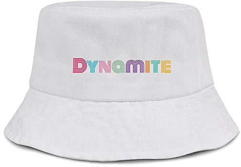 BTS-Dynamite Bucket Hat Unisex Baumwolle Faltbar Reise Eimer Strand Sonnenhut Outdoor Cap - Weiß - Einheitsgröße