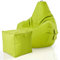 Green Bean 2er Set Sitzsack + Hocker - fertig befüllt - robust waschbar schmutzabweisend - Kinder & Erwachsene Bean Bag Bodenkissen Lounge Sitzhocker Relax-Sessel Gamer Gamingstuhl Pouf - Apfelgrün