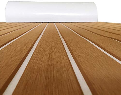 Deluxe Marine Bodenbelag Faux Teak Eva für Wohnmobilböden Poolböden Gartenböden Boote Deckplatte aus Vinyl Imitat Teakholz Yachtpontons rutschfeste Matte