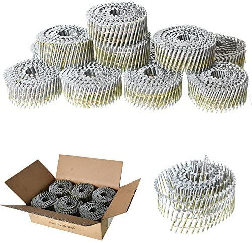 raseparter 3600 Count 15 Degree Full Round-Head Siding Nails 1-3/4 Inch x 0.092 Inch Ring Shank, Hot-Dipped Galvanized for Rough Nailing of Lathing and Sheathing Materials