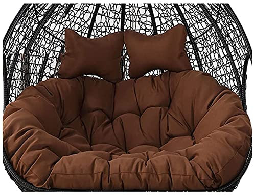 HFAFRZ HäNgesessel Kissen XXL, Twin Sitzkissen HäNgesessel 2 Personen, Ultra Dick Anti-Verformung Auflagen & Polster FüR Schwingsessel, Outdoor Indoor HäNgesessel Polsterauflage,Braun
