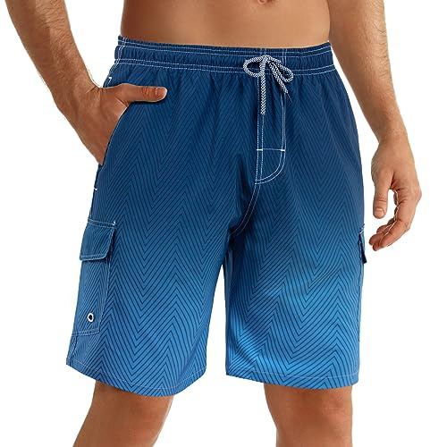 ELETOP Swim Shorts Men Quick Dry Men's Swim Trunks Board Shorts Performance Surfing Shorts Beach Shorts with Mesh Liner and Pockets