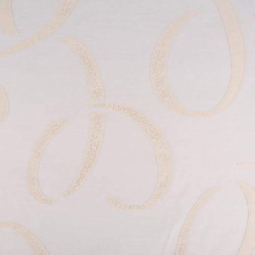 SCHÖNER LEBEN. Gardinenstoff Paneele Meterware Scherli Loop Ringel Creme beige 60cm Breite