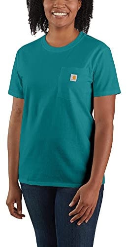 Carhartt Bekleidung Pocket Damen T-Shirt Petrol Petrol S